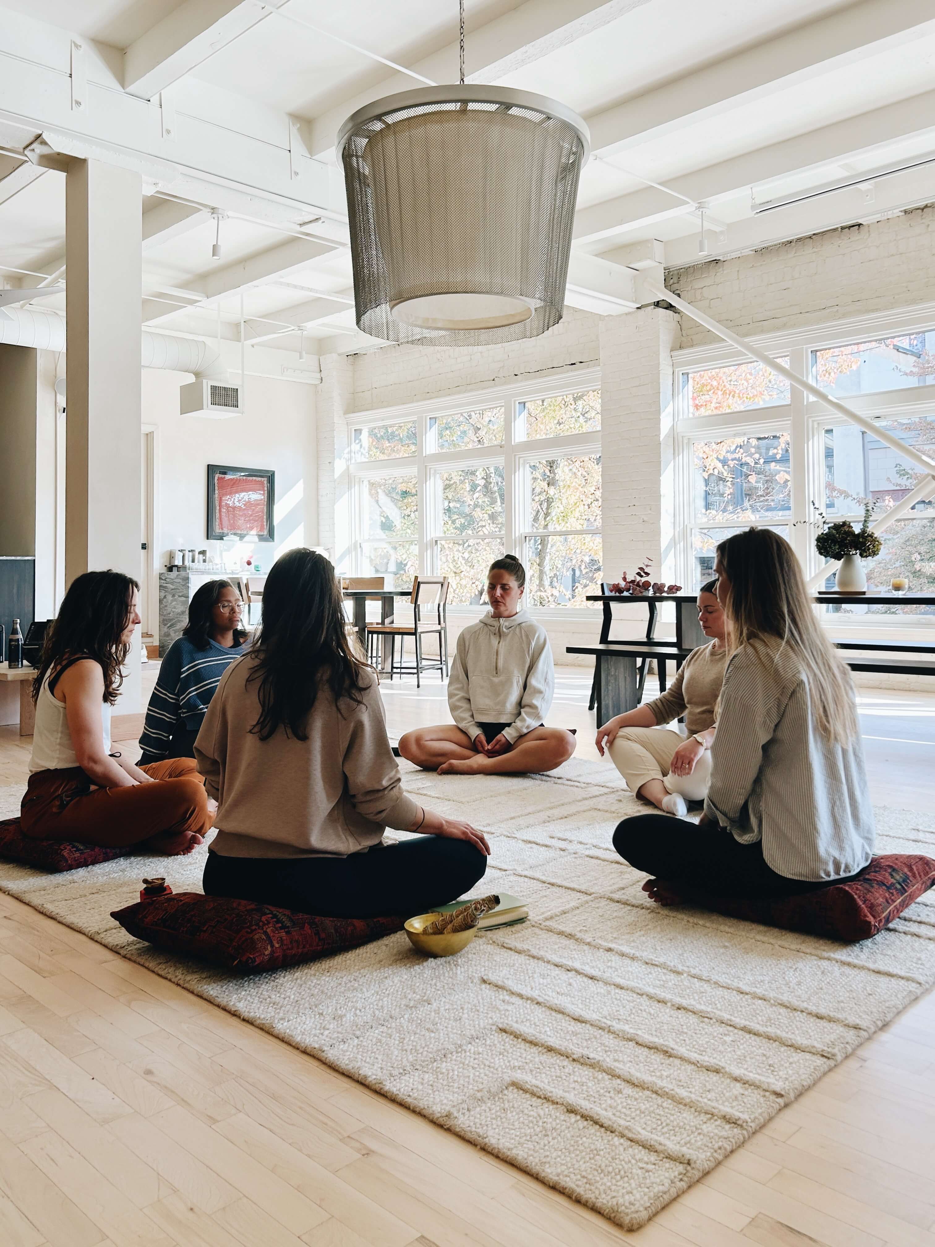 Group meditation session